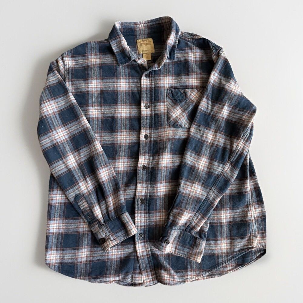 Telluride Long Sleeve Blue Flannel Shirt - L